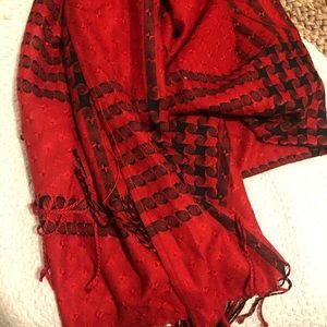 Pashmina Scarf in Olive Green and Red (2 for $20)